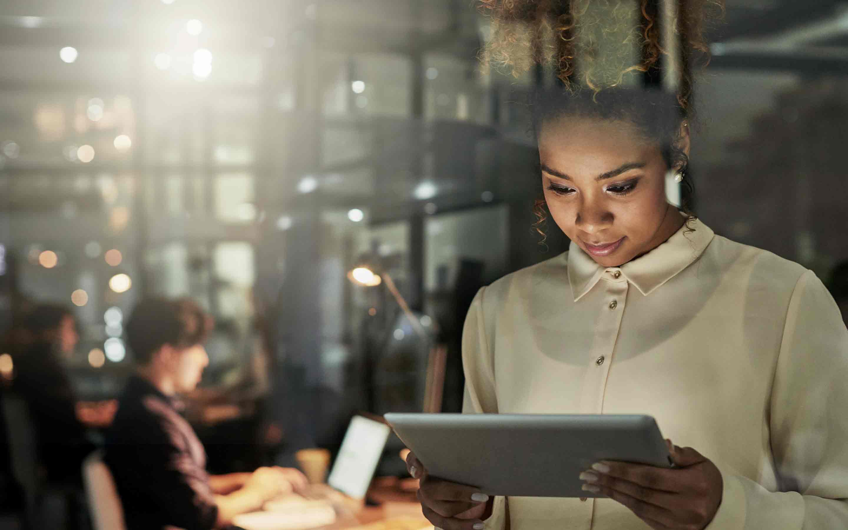 Woman looking at her laptop