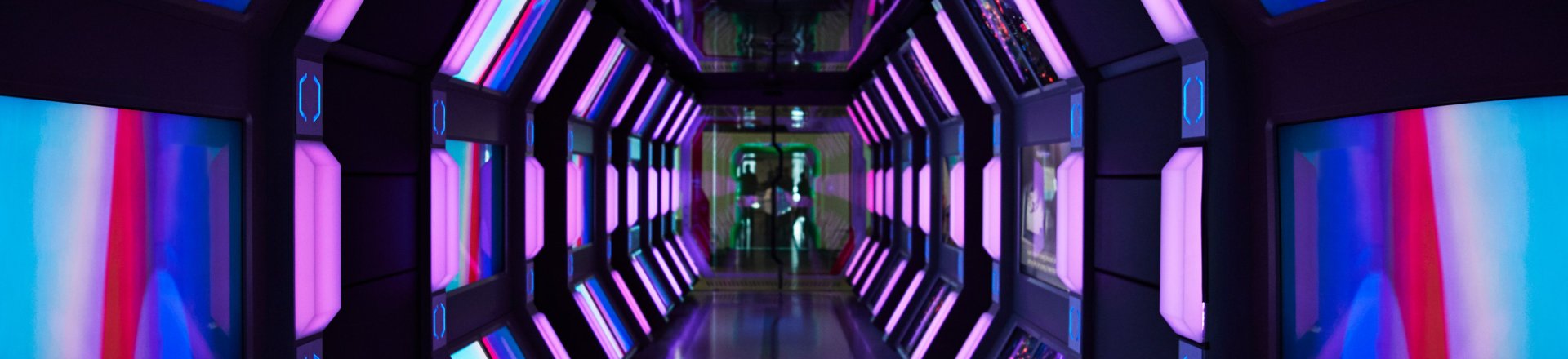 A brightly coloured walkway