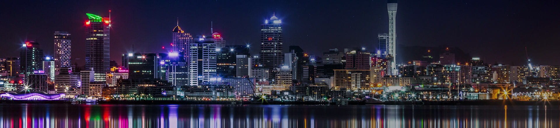 City lights across water